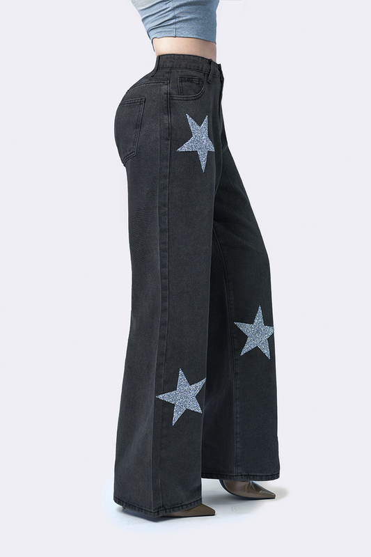 Jvoll Jeans Wide Leg Silver Star				